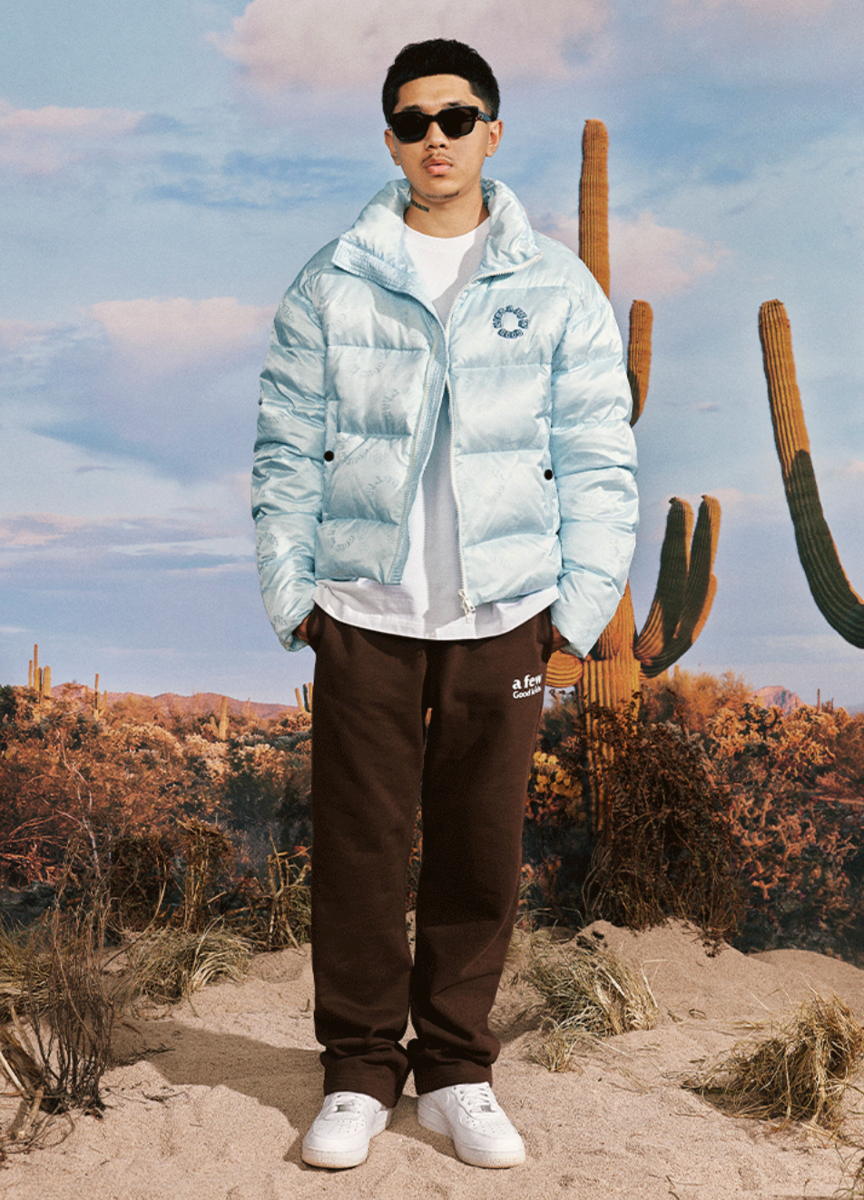 AFGK Full Printed LOGO Jacquard Down Jacket