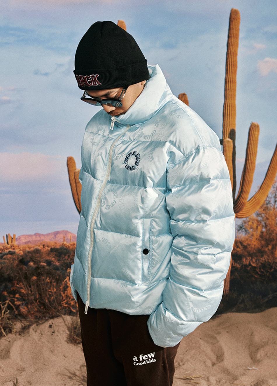 AFGK Full Printed LOGO Jacquard Down Jacket