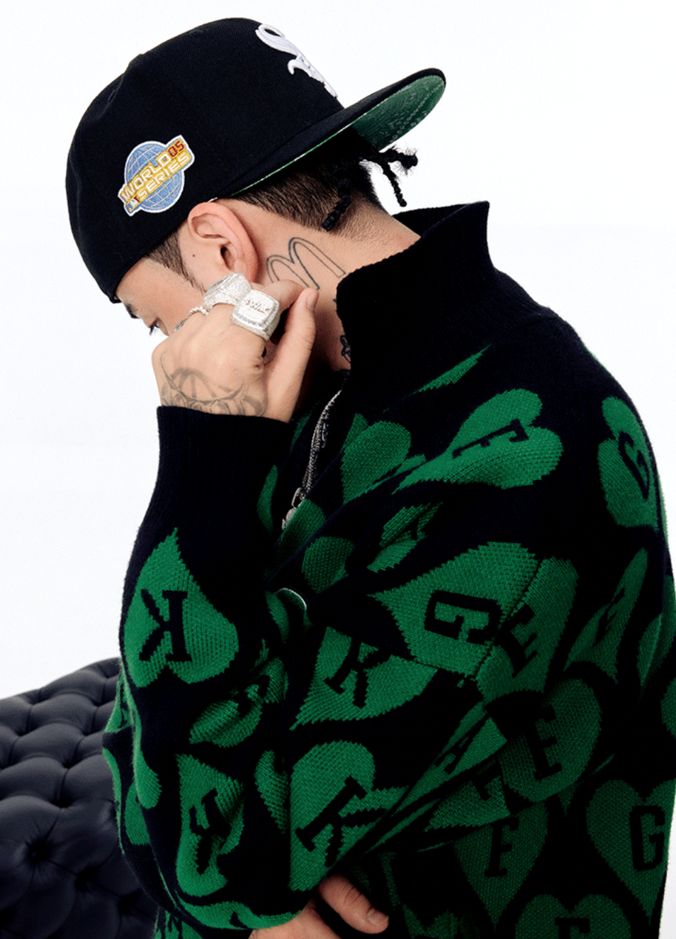 AFGK All-Over Print Logo Knit Sweater