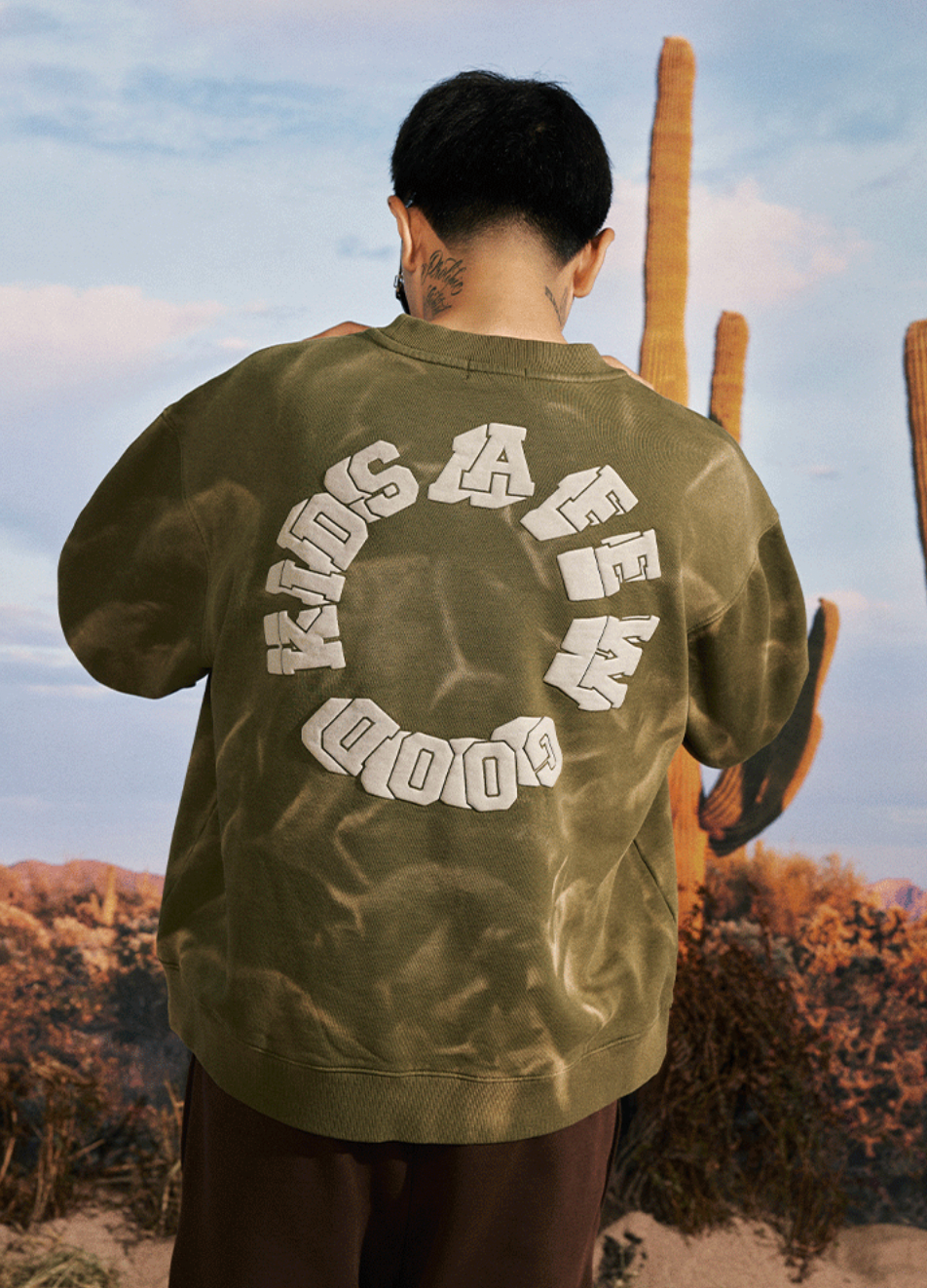 AFGK Wave Pattern Washed Old Sweatshirt