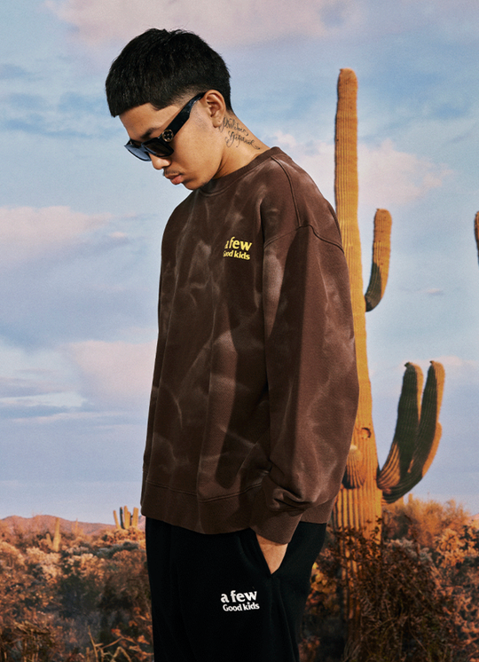 AFGK Wave Pattern Washed Old Sweatshirt