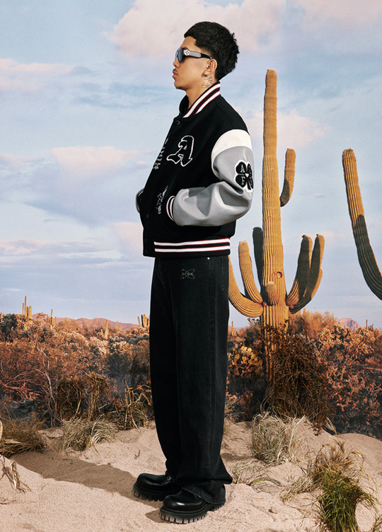 AFGK Basic Embroidered Denim Jeans