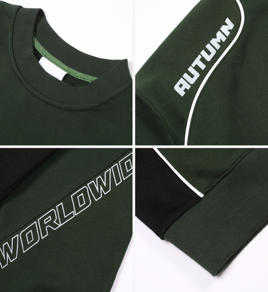 ANTIDOTE Print Patchwork Racing Sweatshirt