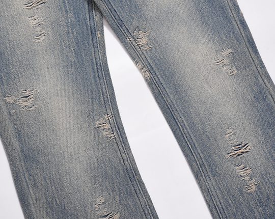 F3F Select Washed And Worn Out Hole Flared Jeans