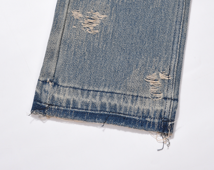 F3F Select Washed And Worn Out Hole Flared Jeans
