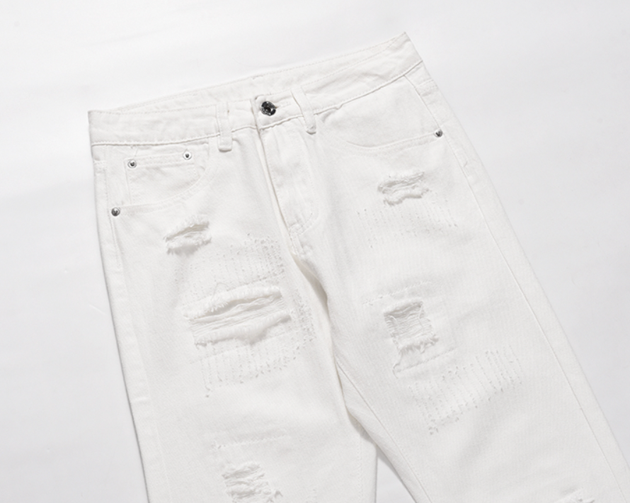 F3F Select Frayed Edge Hole Hairline Jeans