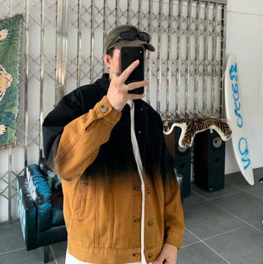 F3F Select Embroidered Tie Dye Denim Jacket