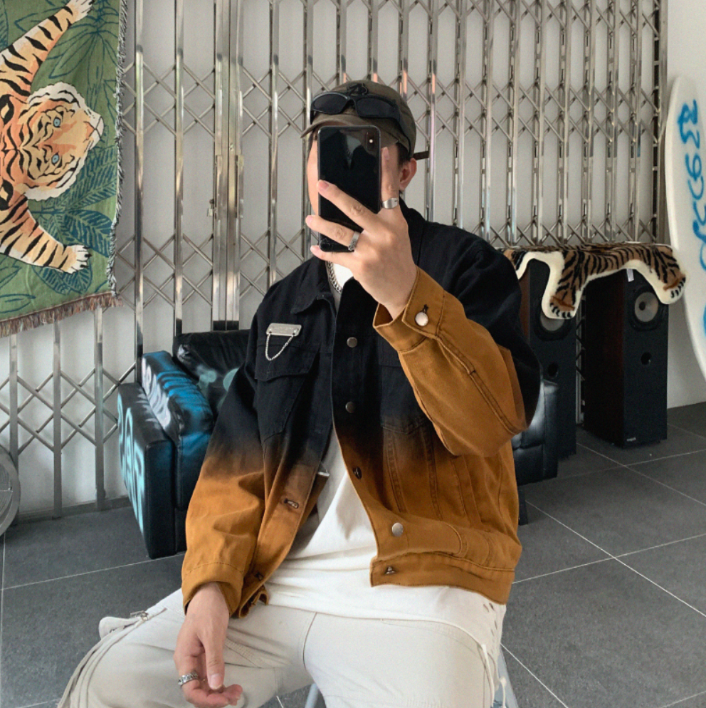 F3F Select Embroidered Tie Dye Denim Jacket