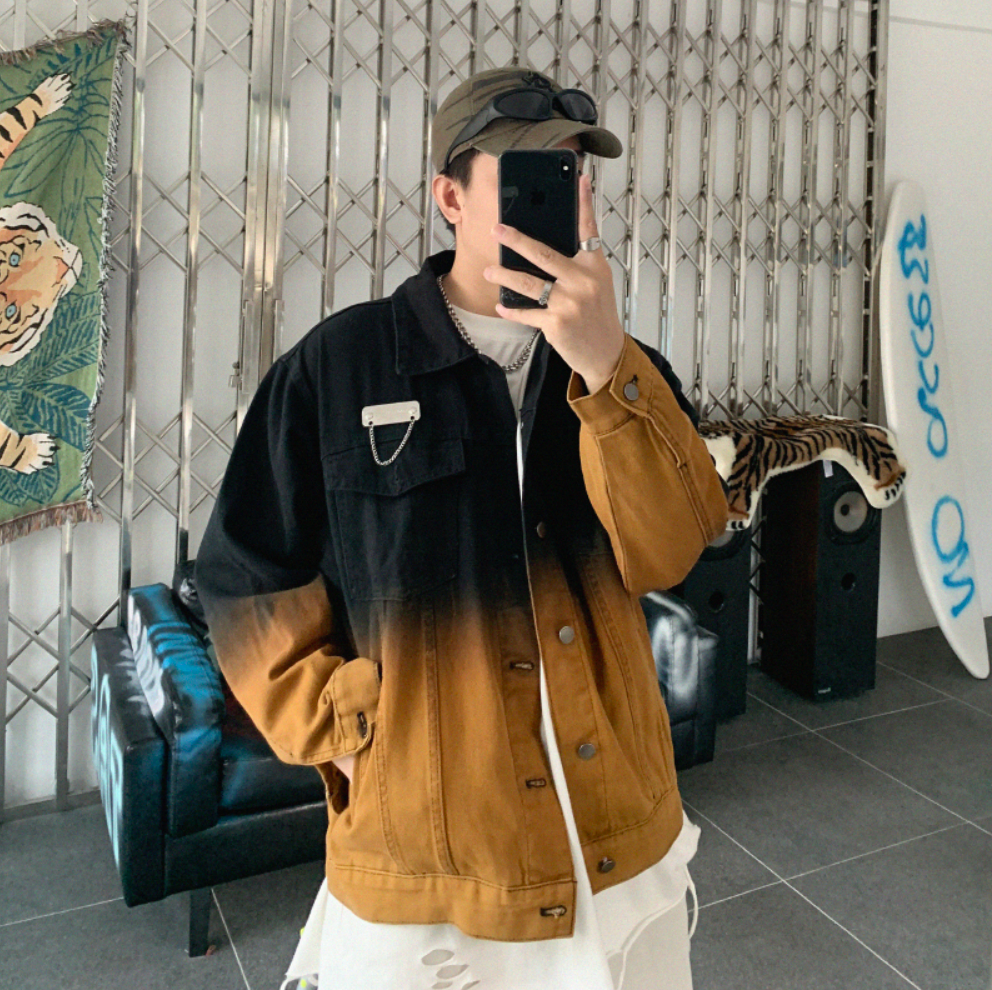 F3F Select Embroidered Tie Dye Denim Jacket