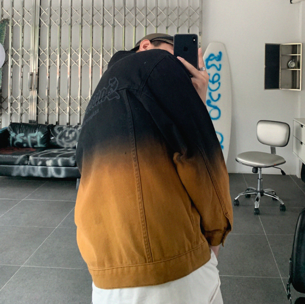 F3F Select Embroidered Tie Dye Denim Jacket