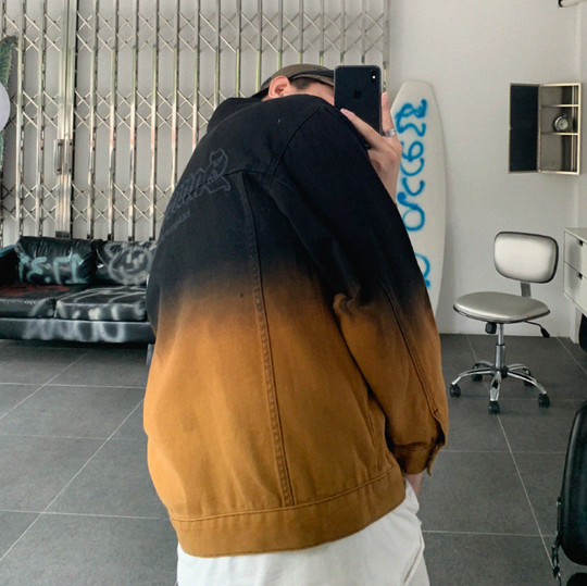 F3F Select Embroidered Tie Dye Denim Jacket