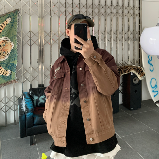 F3F Select Embroidered Tie Dye Denim Jacket