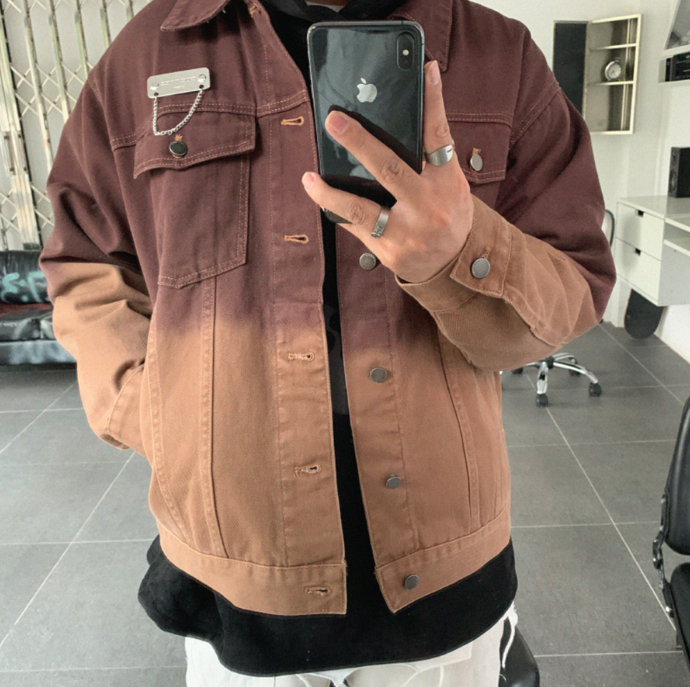 F3F Select Embroidered Tie Dye Denim Jacket