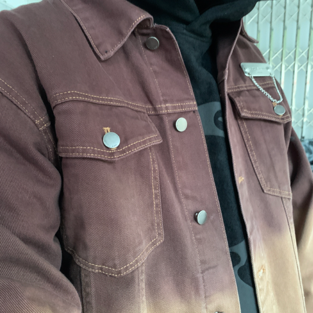 F3F Select Embroidered Tie Dye Denim Jacket