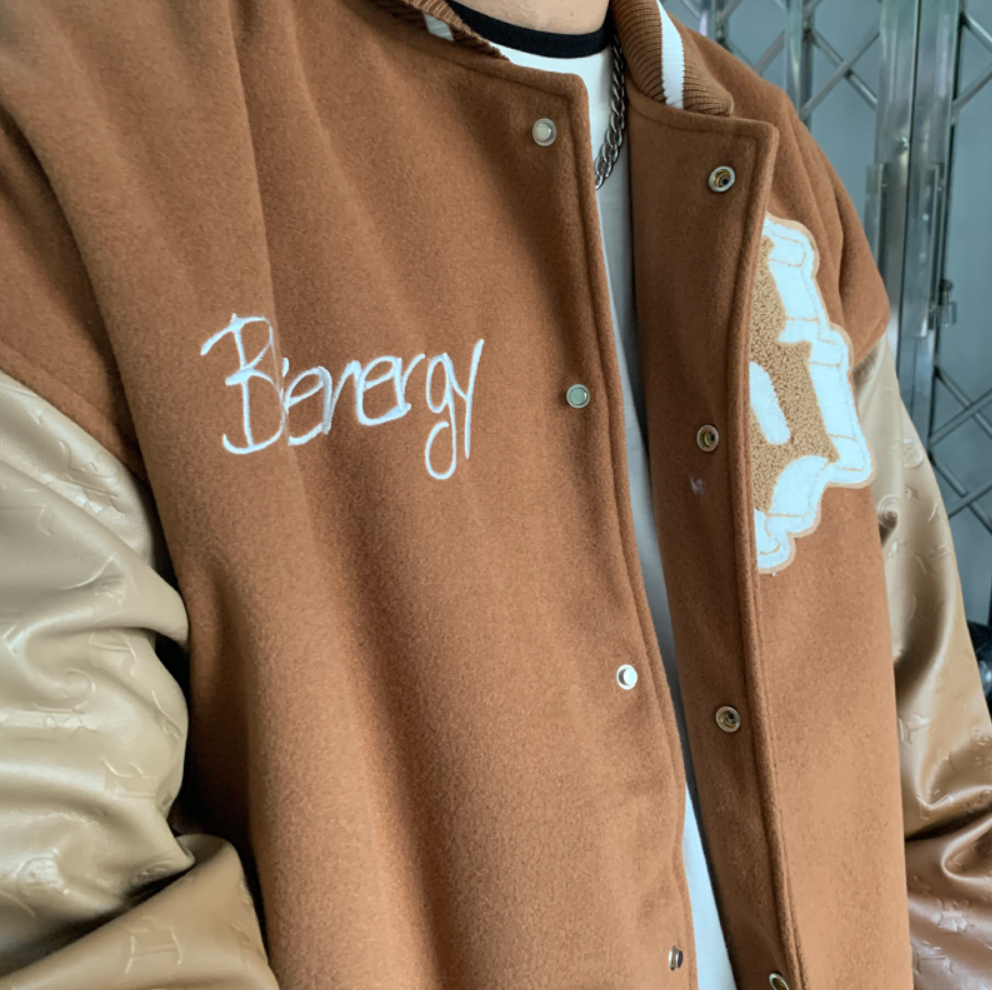 F3F Select Stencil Print Gradient Varsity Jacket