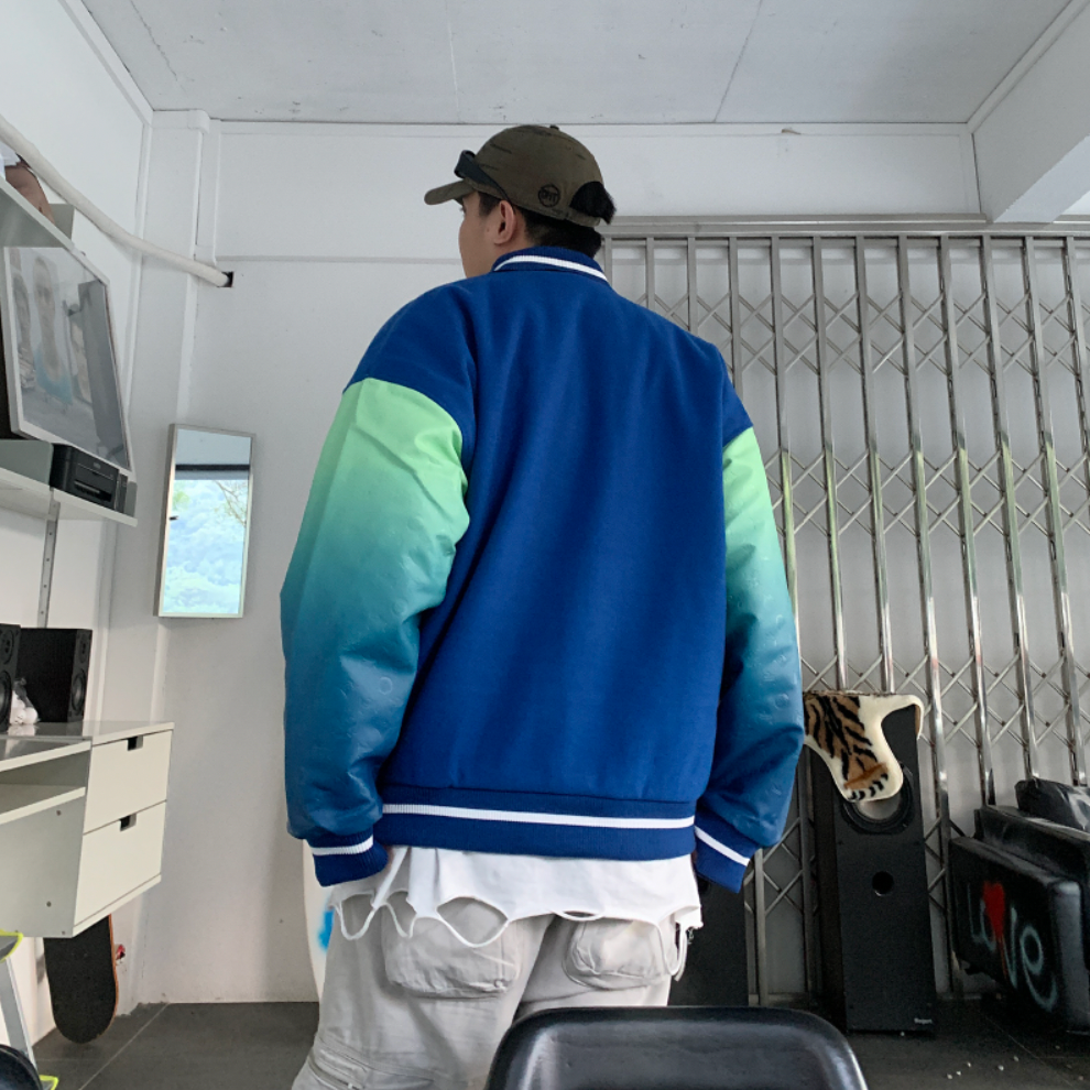 F3F Select Stencil Print Gradient Varsity Jacket