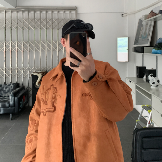 F3F Select Embroidered Suede Lapel Jacket