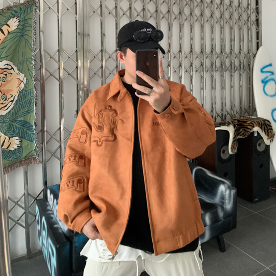 F3F Select Embroidered Suede Lapel Jacket