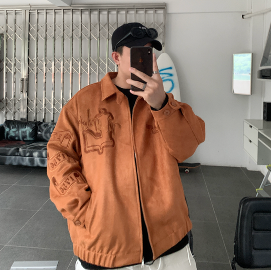 F3F Select Embroidered Suede Lapel Jacket