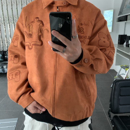 F3F Select Embroidered Suede Lapel Jacket