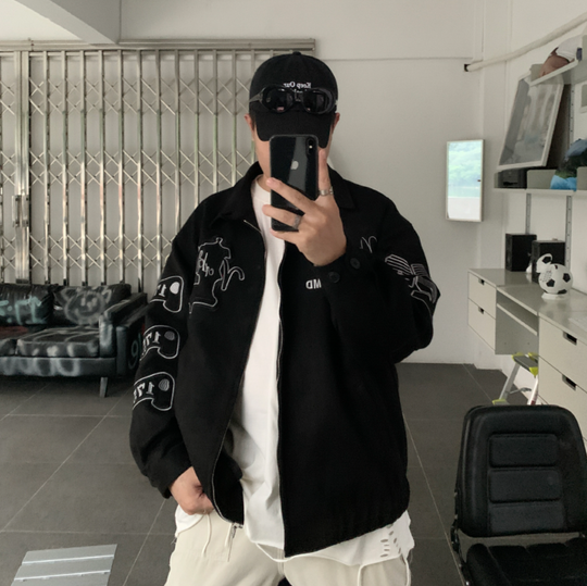 F3F Select Embroidered Suede Lapel Jacket