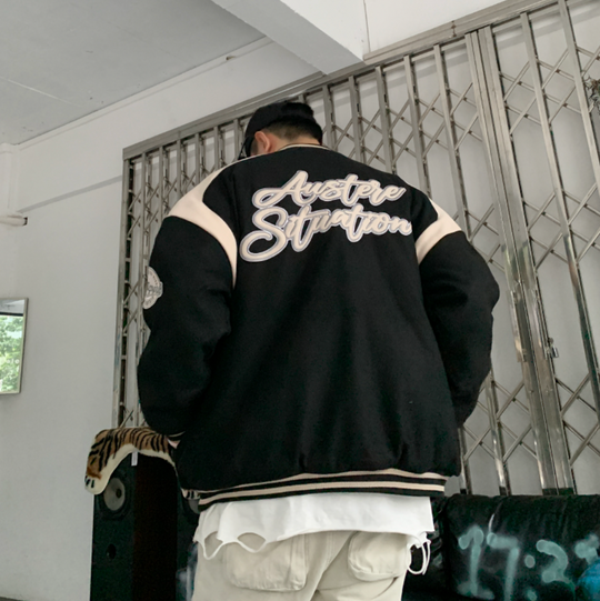 F3F Select Letter Logo Embroidered Varsity Jacket