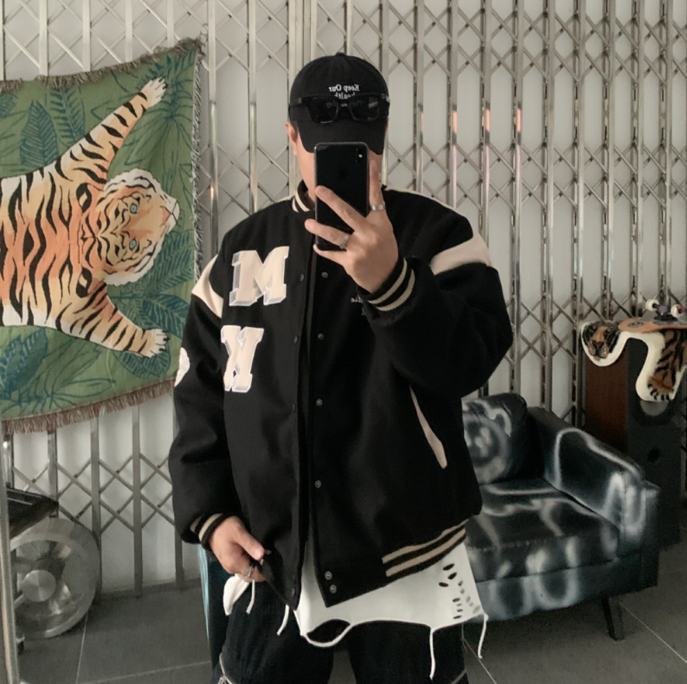 F3F Select Letter Logo Embroidered Varsity Jacket