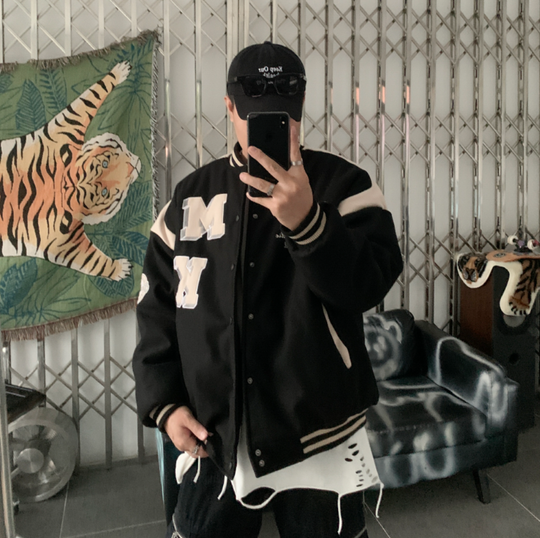 F3F Select Letter Logo Embroidered Varsity Jacket