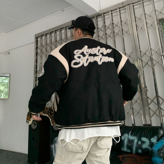 F3F Select Letter Logo Embroidered Varsity Jacket