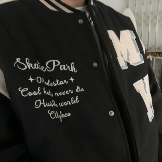 F3F Select Letter Logo Embroidered Varsity Jacket