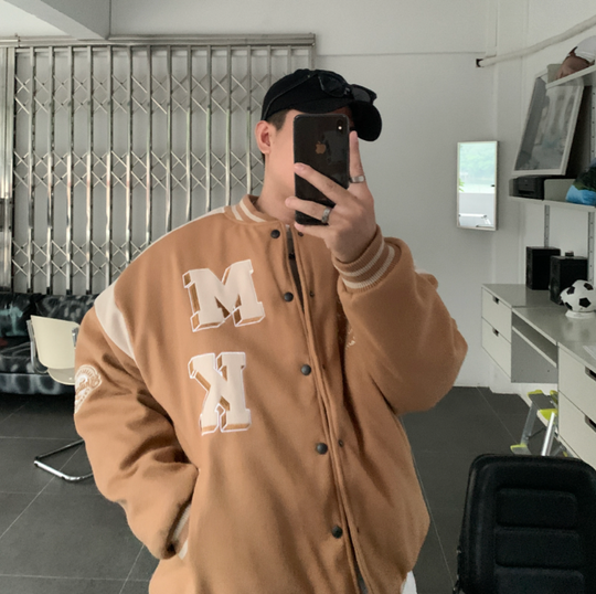 F3F Select Letter Logo Embroidered Varsity Jacket