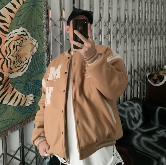 F3F Select Letter Logo Embroidered Varsity Jacket