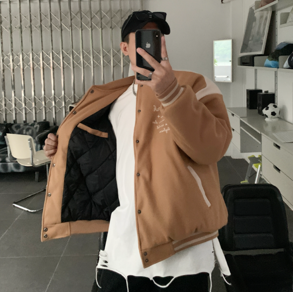 F3F Select Letter Logo Embroidered Varsity Jacket