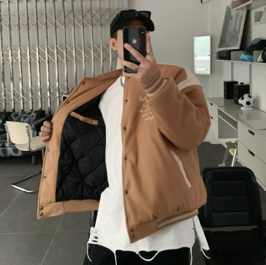 F3F Select Letter Logo Embroidered Varsity Jacket