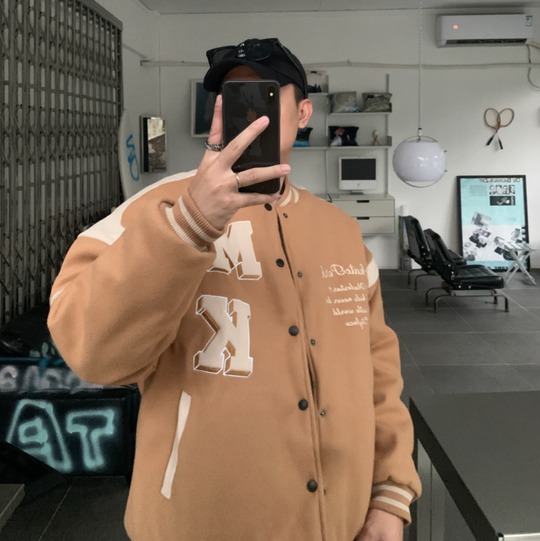 F3F Select Letter Logo Embroidered Varsity Jacket