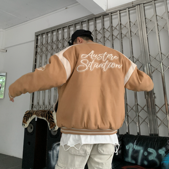 F3F Select Letter Logo Embroidered Varsity Jacket