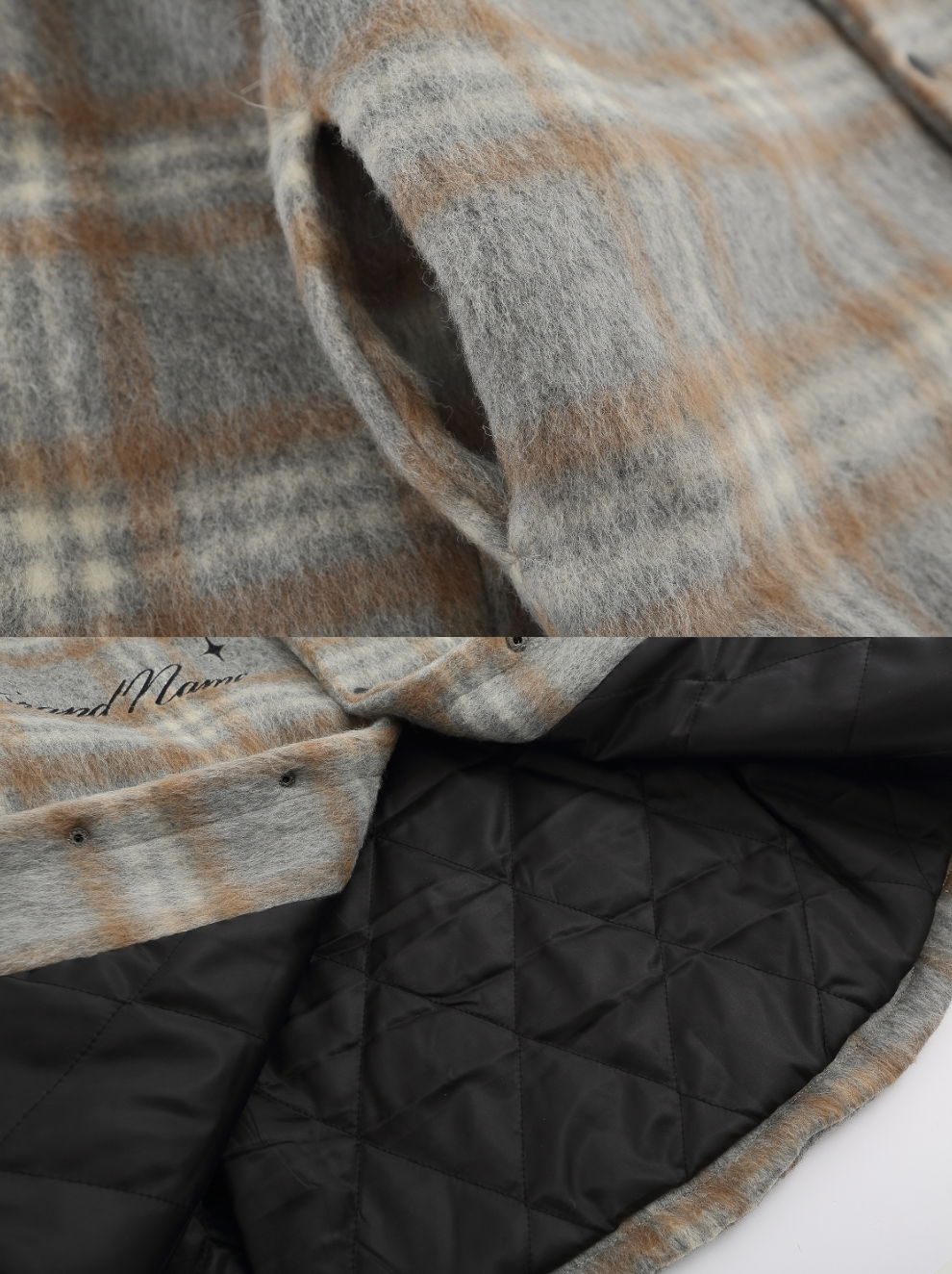 F3F Select  Embroidery Checked Shirt Jacket