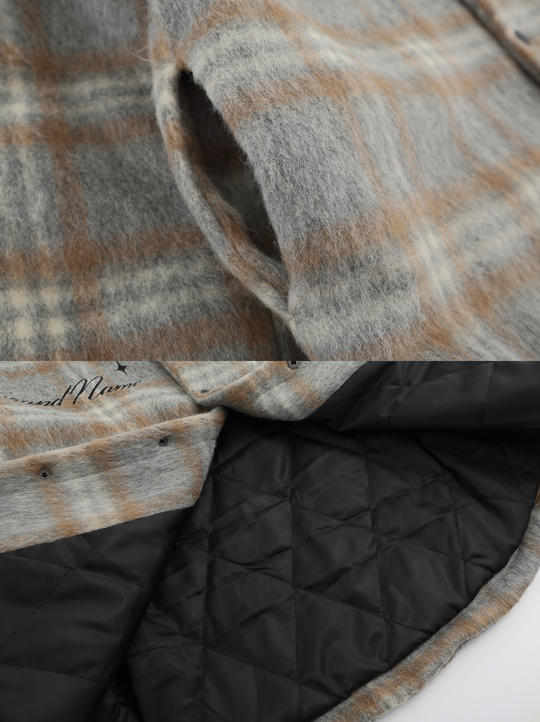 F3F Select  Embroidery Checked Shirt Jacket