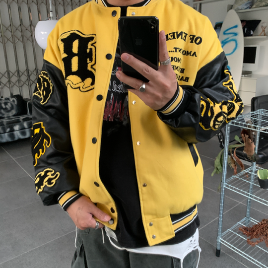 F3F Select Flame Embroidered Varsity Jacket