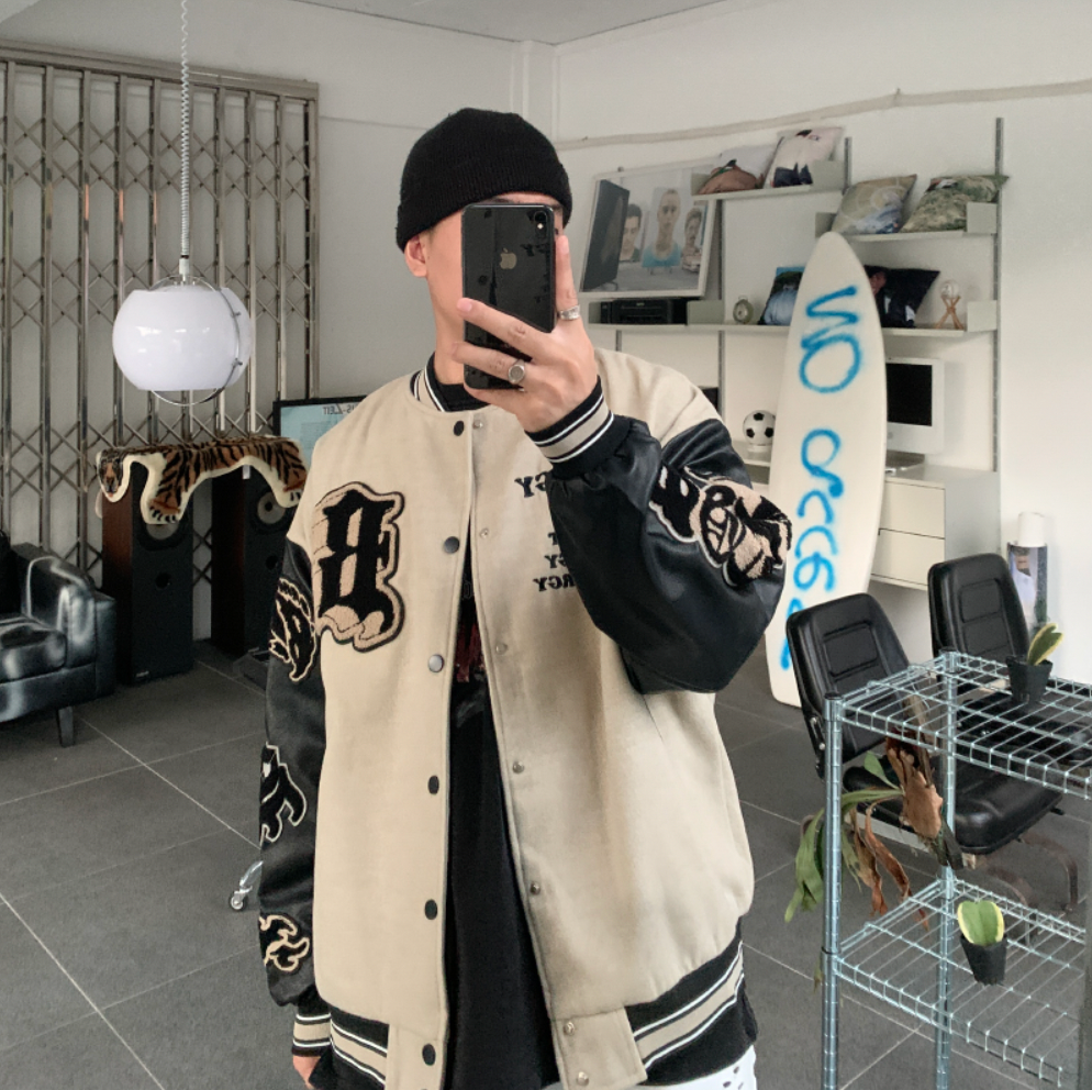 F3F Select Flame Embroidered Varsity Jacket