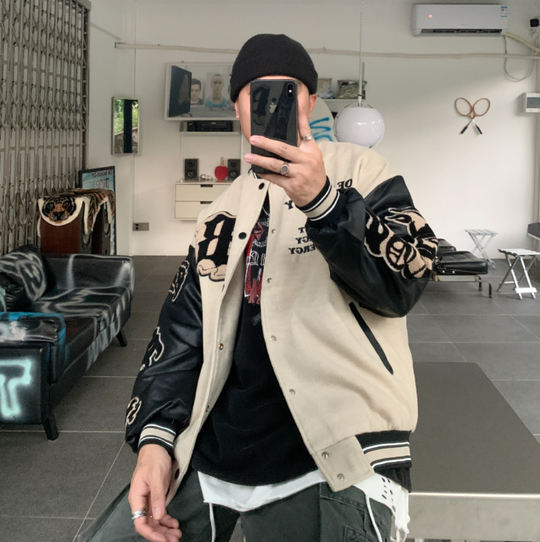 F3F Select Flame Embroidered Varsity Jacket