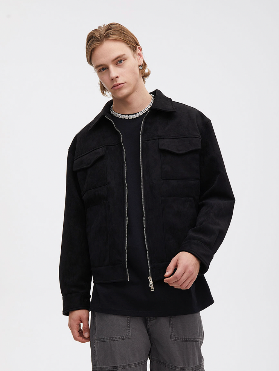 F3F Select Fabric Suede Jacket