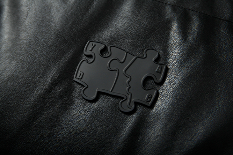 YADcrew 3D Puzzle PU Leather Down Jacket