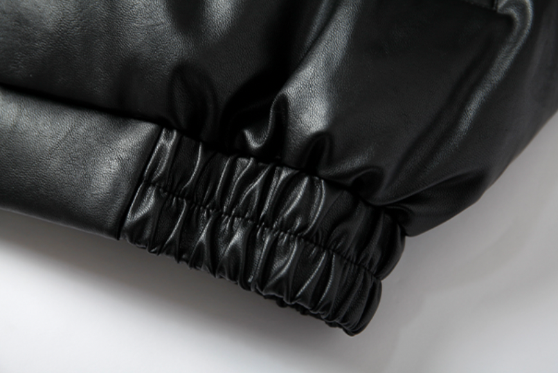 YADcrew 3D Puzzle PU Leather Down Jacket