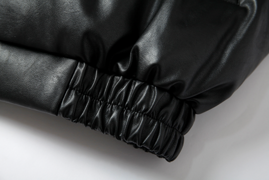 YADcrew 3D Puzzle PU Leather Down Jacket