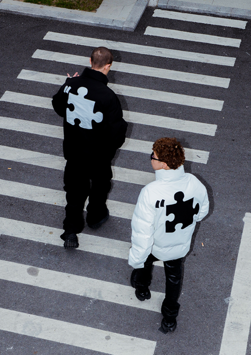 YADcrew Two Color Puzzle Cotton Jacket