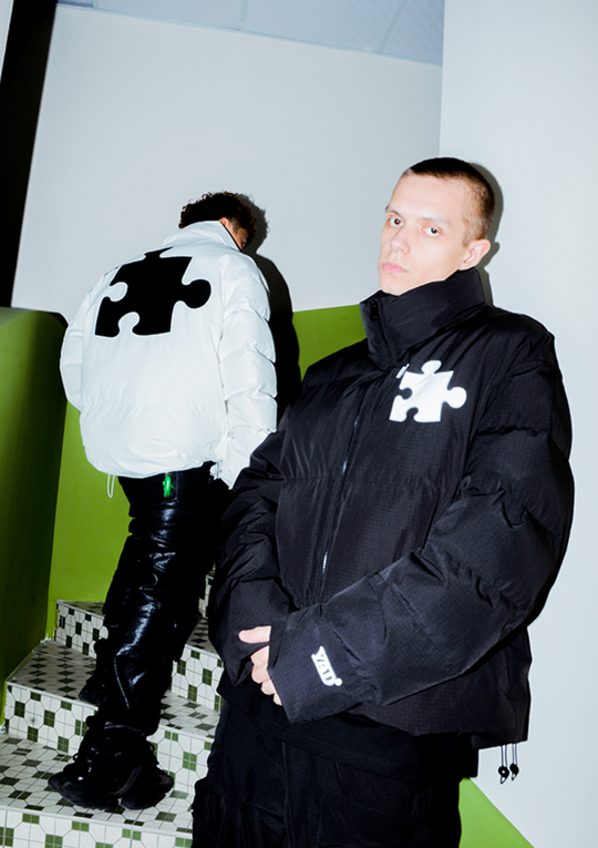 YADcrew Two Color Puzzle Cotton Jacket