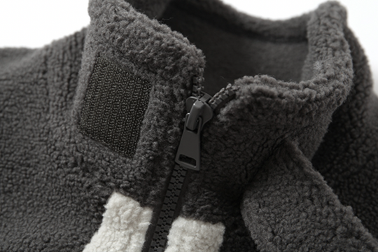 YADcrew R-STAR Star Contrast Sherpa Fleece Jacket