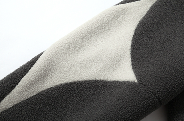 YADcrew R-STAR Star Contrast Sherpa Fleece Jacket