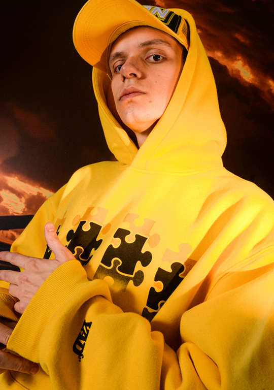 YADcrew Reflection Puzzle Print Hoodie